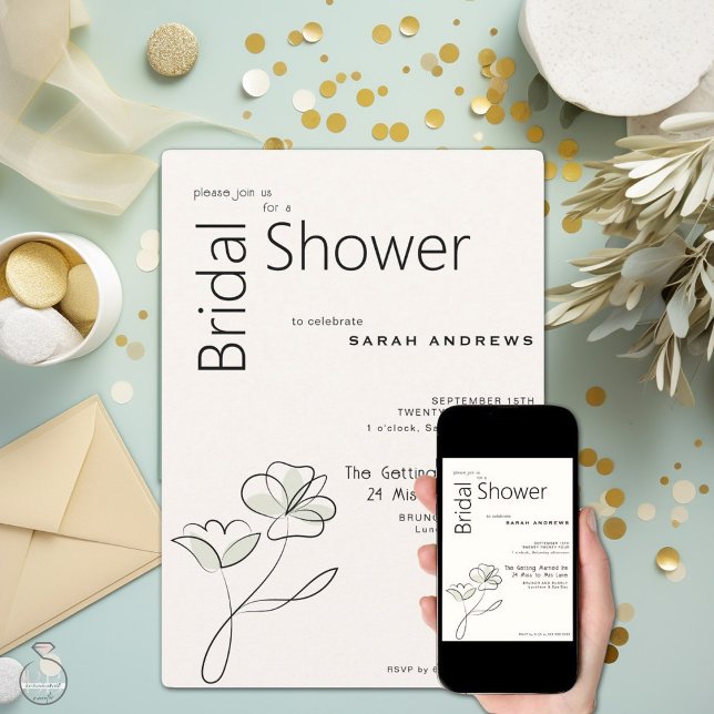 Convites Sage e Buff Modernos e Minimalistas (Criador carregado)