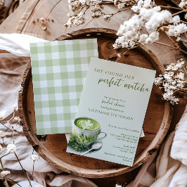 Convites Sage Ela Encontrou Seu Chá de Noiva Matcha Perfeit
