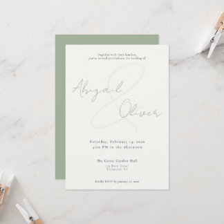 Convites Sage Elegant & Minimal | Modern & Simple Wedding