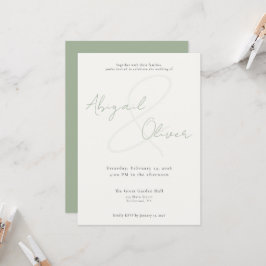 Convites Sage Elegante e Minimalista | Casamento Moderno e