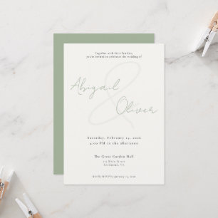 Convites Sage Elegante e Minimalista Casamento Moderno e