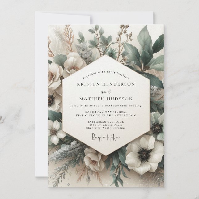 Convites Sage Ethereal Bloom Wedding (Frente)