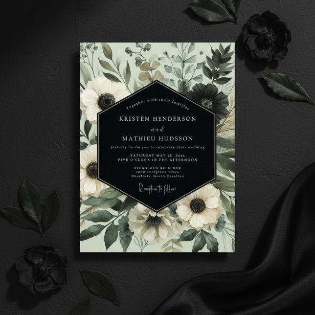 Convites Sage Ethereal Botanical Wedding (Criador carregado)