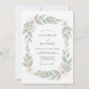 Convites Sage Fresco Floral Casamento