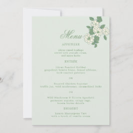 Convites Sage Green 5x7 Wedding Menu Card