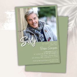 Convites Sage Green 60th Birthday Photo