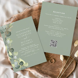 Convites Sage Green All in One Eucalyptus Code Casamento