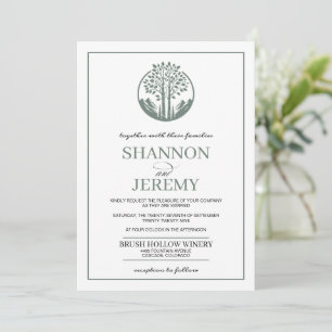 Convites Sage Green Aspen Tree Wedding