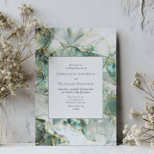 Convites Sage Green Aventurine Crystal Weding