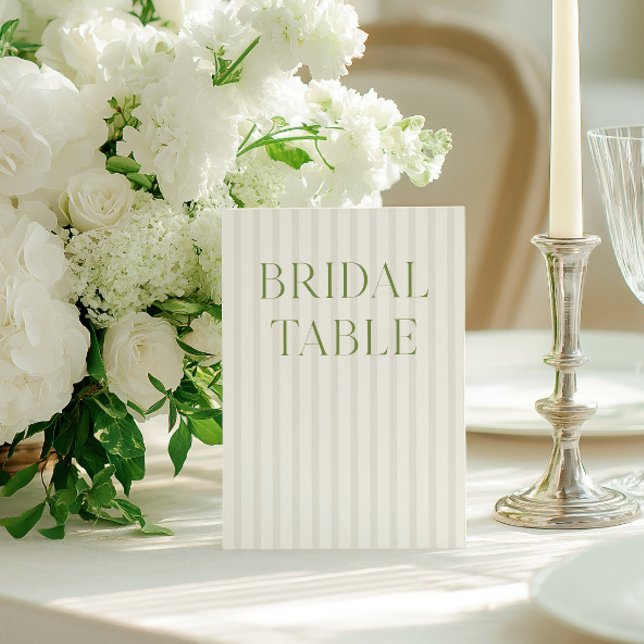 Convites Sage Green & Beige Wedding Bridal Table Number (Classic Sage Green & Beige Wedding Table Number)