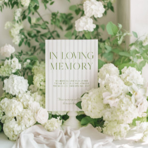 Convites Sage Green & Beige Wedding In Loving Memory Sign
