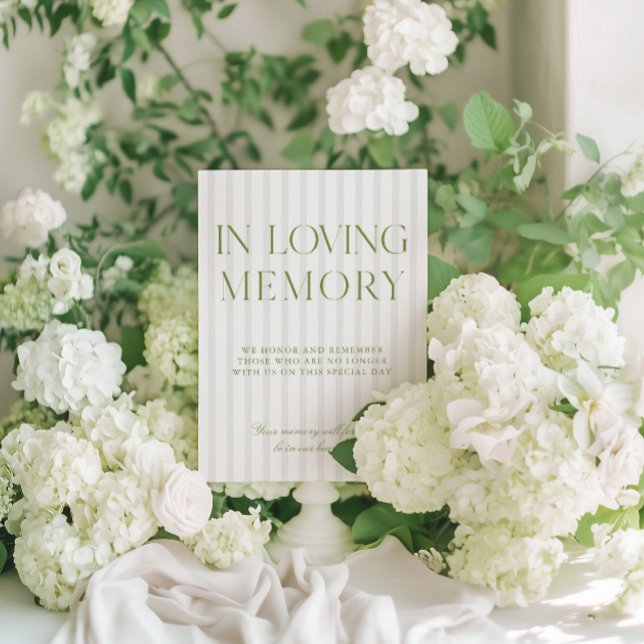 Convites Sage Green & Beige Wedding In Loving Memory Sign (Sage Green & Beige Wedding In Loving Memory Sign)