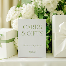 Convites Sage Green & Blue Cards & Gifts Sign