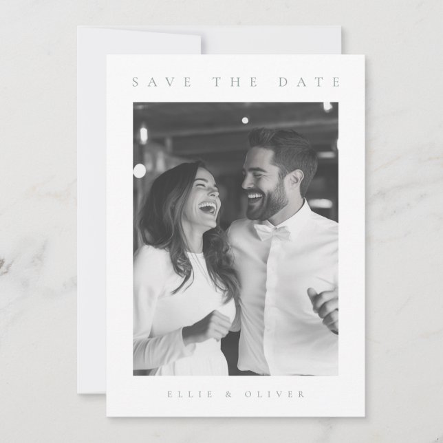 Convites Sage Green Boho Photo Save the Date 1 (Frente)