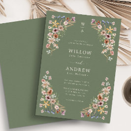 Convites Sage Green Boho Wedding