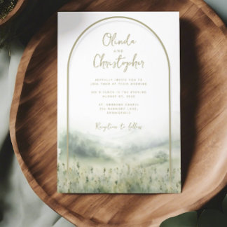 Convites Sage green calls watercolor script