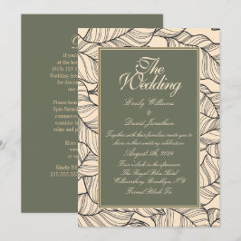 Convites Sage Green deixa a arte da linha