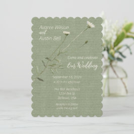 Convites Sage Green e um Solteiro Daisy