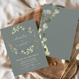 Convites Sage Green Eucalyptus Greenery Elegante Casamento