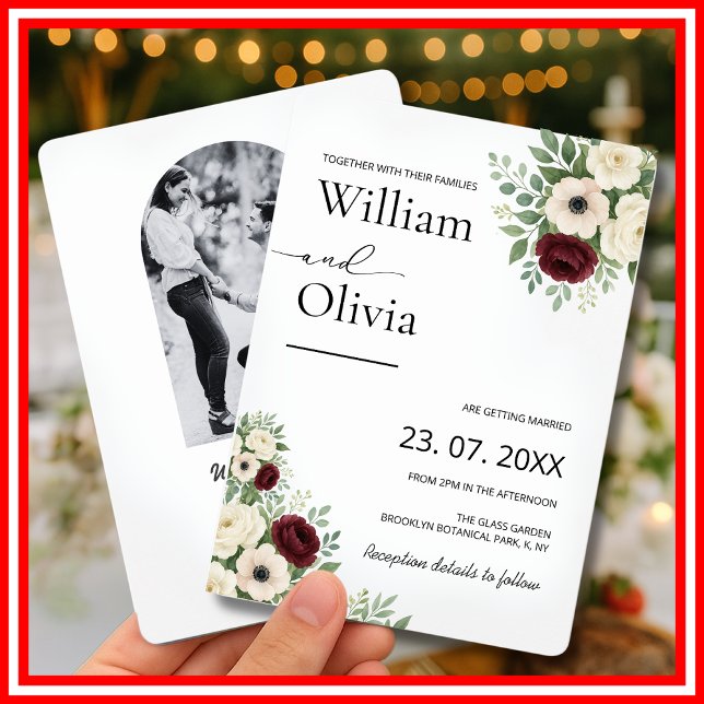 Convites Sage Green Eucalyptus Greenery FOTO Casamento (Criador carregado)