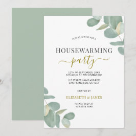 Convites Sage Green Eucalyptus Housearming Party