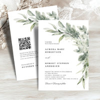 Sage Green Eucalyptus Minimalista Código QR Casame