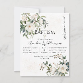 Convites Sage Green Floral Baptism