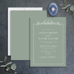 Convites Sage Green Floral Border Monograma Weding<br><div class="desc">Apresentando o Convite de Casamento de Monograma da Fronteira Floral Verde Sage! Este convite de casamento moderno apresenta uma bela borda monográfica desenhada à mão, com uma linha floral de arte, com caligrafia manuscrita para um toque único e elegante. Perfeito para qualquer núpcias de primavera ou verão, este convite certamente...</div>