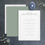 Convites Sage Green Floral Border Monograma Weding<br><div class="desc">Apresentando o Convite de Casamento de Monograma da Fronteira Floral Verde Sage! Este convite de casamento moderno apresenta uma bela borda monográfica desenhada à mão, com uma linha floral de arte, com caligrafia manuscrita para um toque único e elegante. Perfeito para qualquer núpcias de primavera ou verão, este convite certamente...</div>