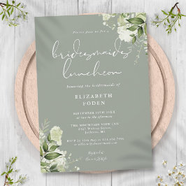 Convites Sage Green Floral Bridesmaids Luncheid