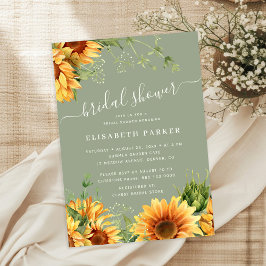 Convites Sage green floral garden bridal shower