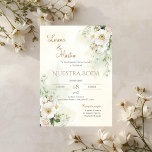 Convites Sage Green Floral wedding invitation in Spanish<br><div class="desc">Sage Green Floral wedding invitation in Spanish wedding invitation in green and white flowers</div>