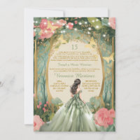 Sage Green Forest Princesa Floral Espanhola 15 Año