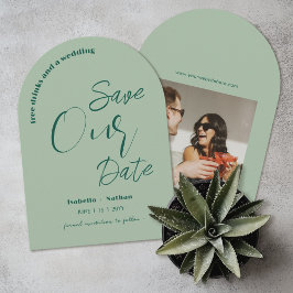 Convites Sage Green Fun Bebidas Grátis Salvem O Casamento D
