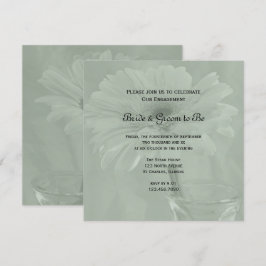 Convites Sage Green Gerber Daisy Festa de noivado