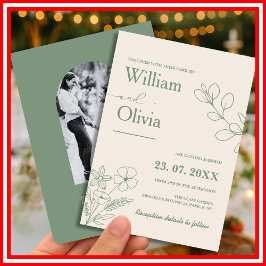 Convites Sage Green Greenery Boho Minimalista Casamento