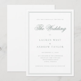 Convites Sage Green I Modern Minimalista Invitation