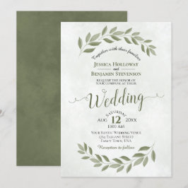 Convites Sage Green Laurel Deixa Casamento Simples De Aquar
