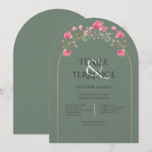 Sage Green Magnolia Blossoms Gold Frame Wedding 