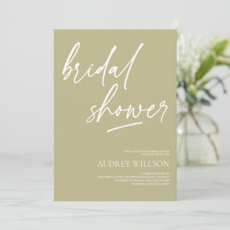 Convites Sage Green Minimalist Bridal Shower Invitation