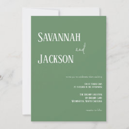 Convites Sage Green Modern Elegant Weditation