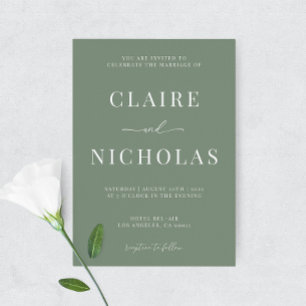 Convites Sage Green Modern Elegant Weditation