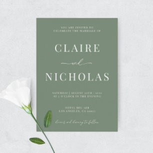 Convites Sage Green Modern Elegant Weditation