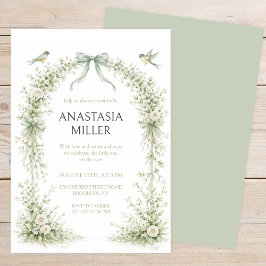 Convites Sage Green Nesting Party Baby Shower