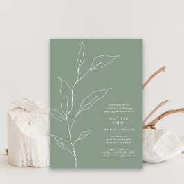 Convites Sage Green Olive Leaf Branesmaids Luncheon