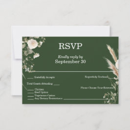Convites Sage Green & Pampas Boho RSVP