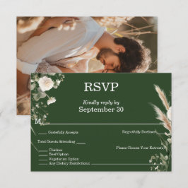Convites Sage Green & Pampas Boho RSVP