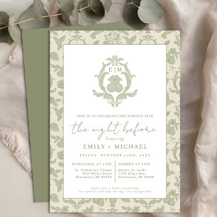 Convites Sage Green Perfect Pear Night Antes do Janto Convi