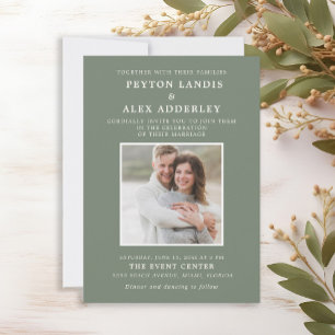 Convites Sage Green Photo Wedding