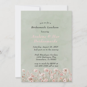 Convites Sage Green Pink Bridesmaids Bridesmaids Luncheids